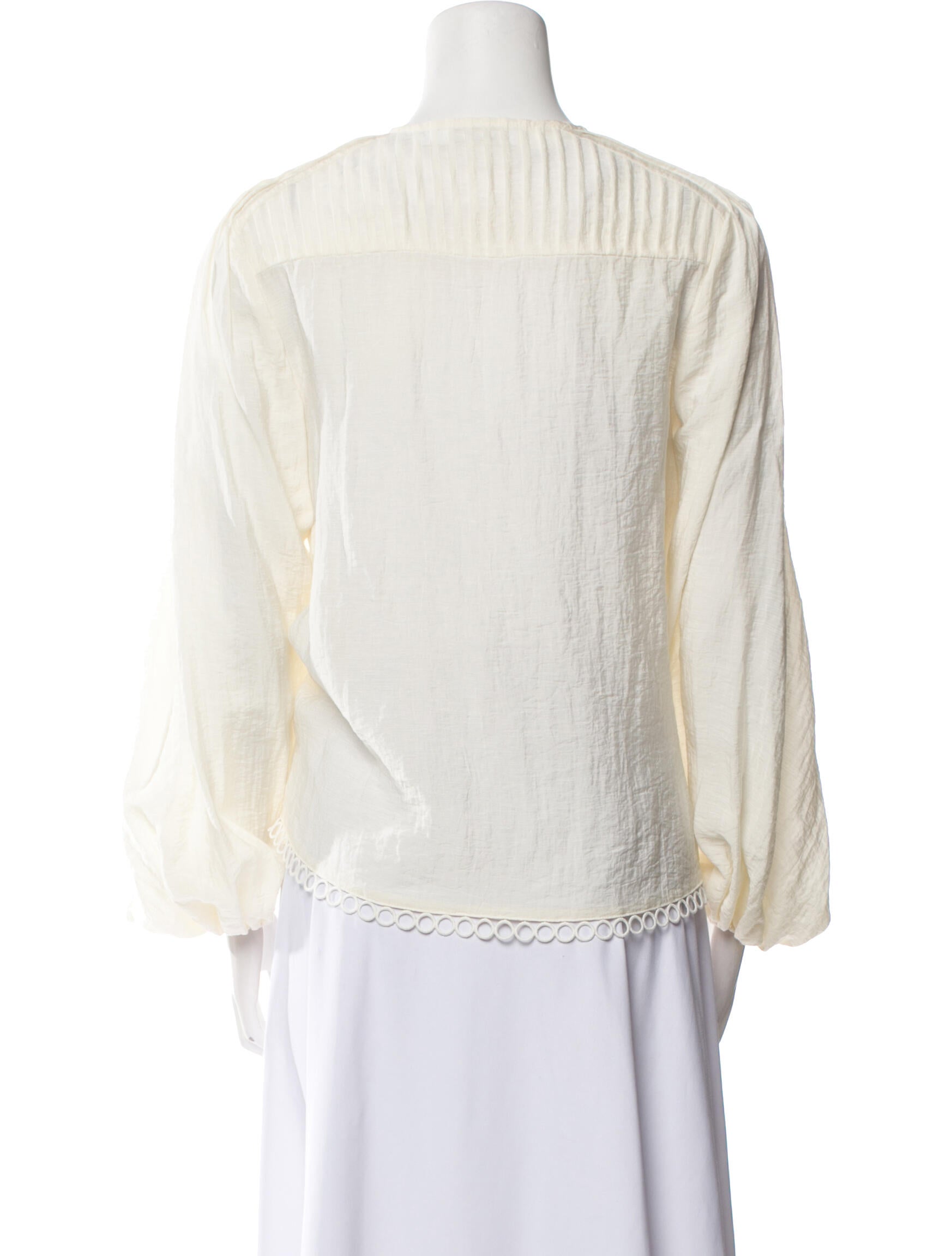 Jonathan Simkhai V-Neck Long Sleeve Blouse